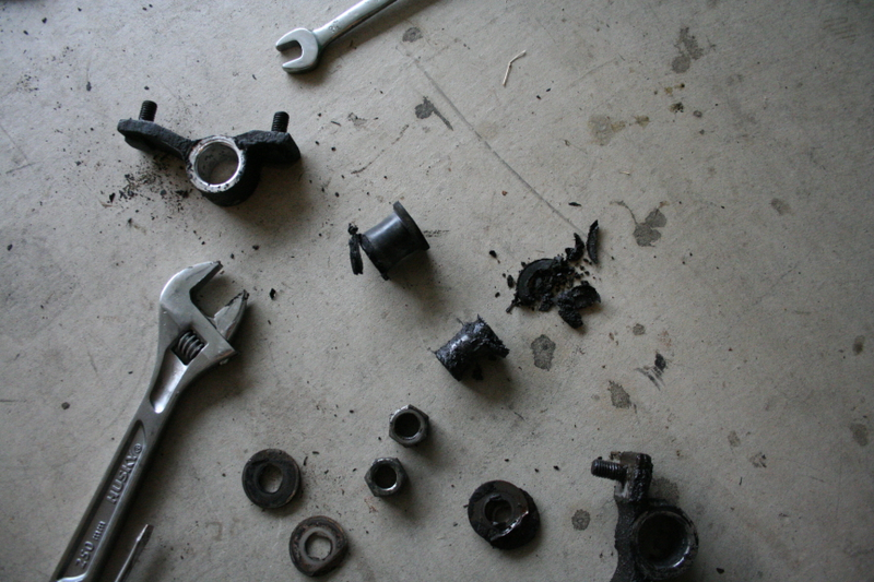 These had been suspension bushings in a previous life.